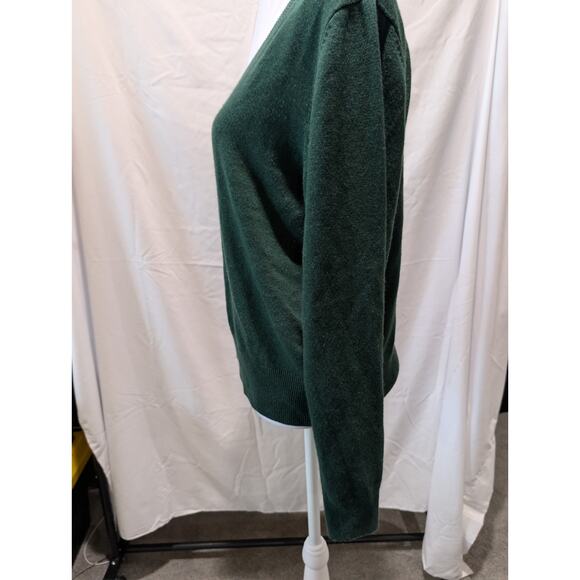 EUC THE DROP Preppy GREEN Grandpa SWEATER Womens SIZE MEDIUM Dark Academia Vneck - Picture 3 of 13